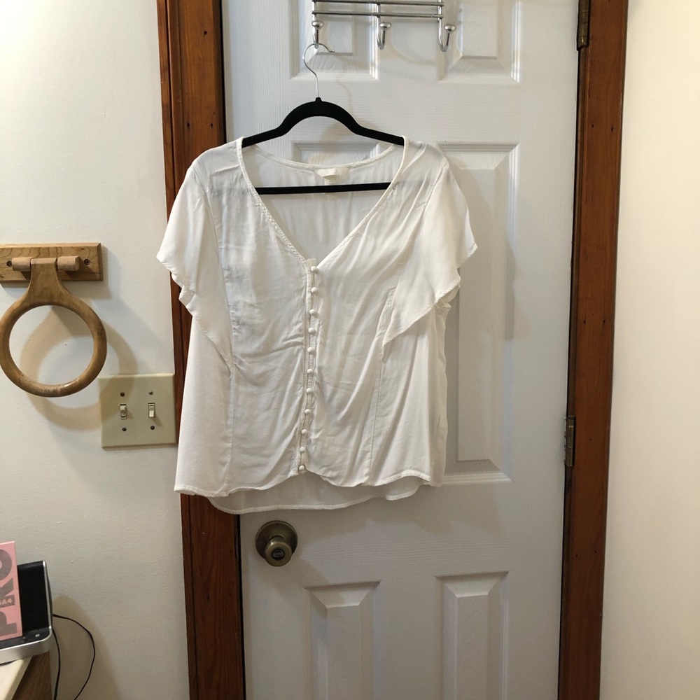 H&M White Button Blouse